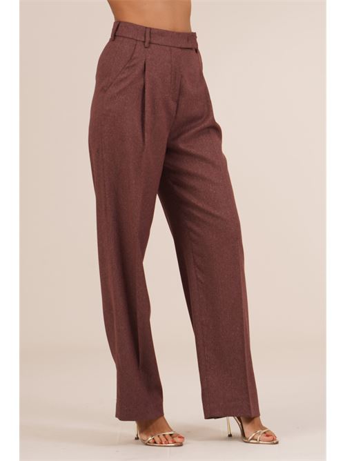 Pantalone palazzo con pinces bordeaux The First | 577 BELGRADOBORDEAUX